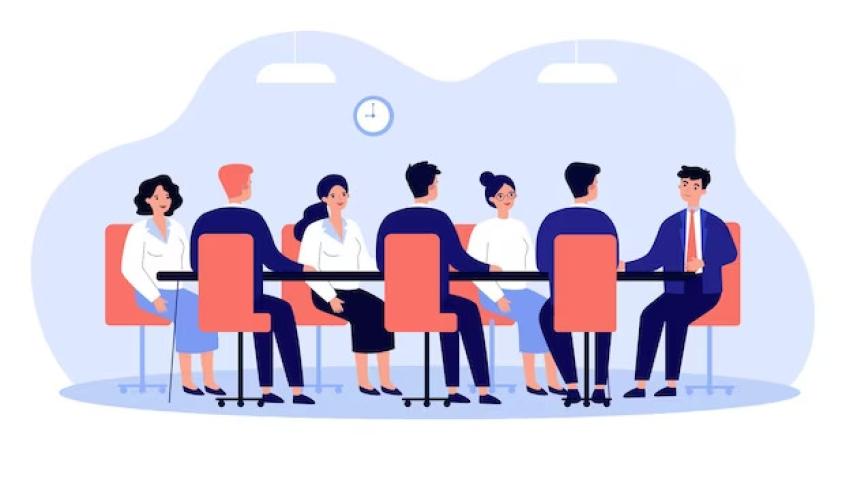Illustration de personnes en réunion